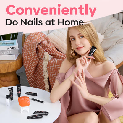Modelones Poly Nail Gel Set – 6 Jelly Nude Pink Colors for DIY Manicure | Home Salon