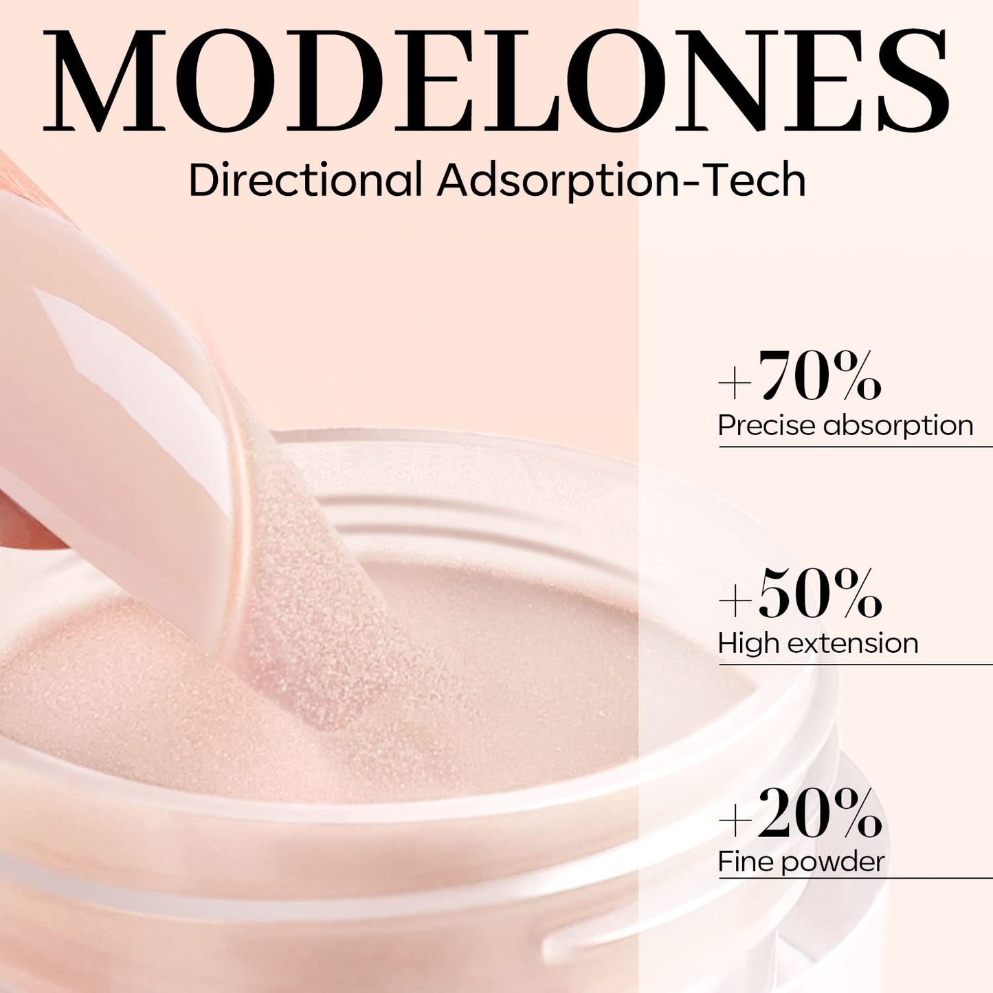 Modelones Translucent Nude Dip Powder – 1 oz, No Lamp Cure, Long-Lasting Nail Art