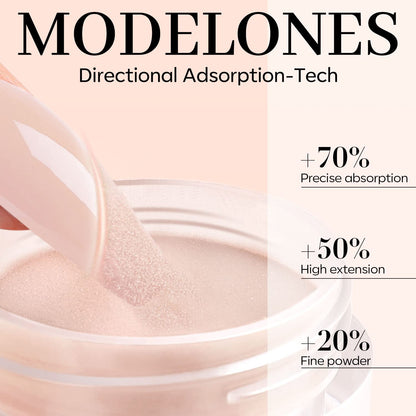 Modelones Translucent Nude Dip Powder – 1 oz, No Lamp Cure, Long-Lasting Nail Art