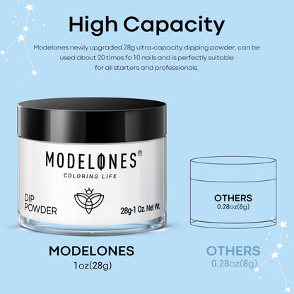 Modelones Dip Powder Clear Color – Long-Lasting, No-Lamp DIY Nails