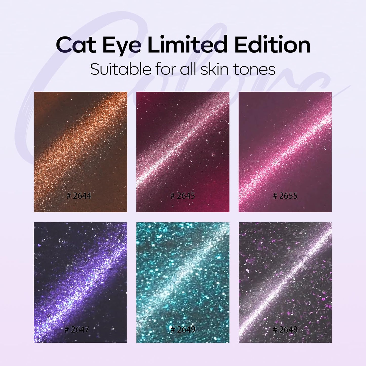 Modelones Cat Eye Gel Nail Polish Set – 6 Color Magnetic Gel Polishes, 7ml, Magnet Included