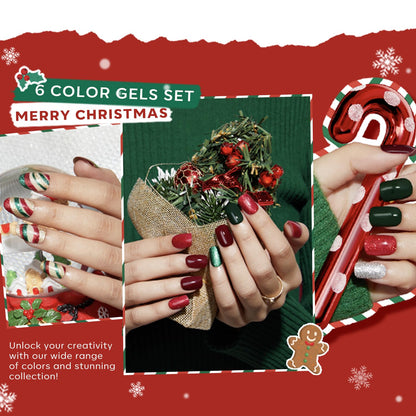 Modelones Christmas Colors Acrylic Powder Kit — 6 Festive Shades (No Lamp Needed)