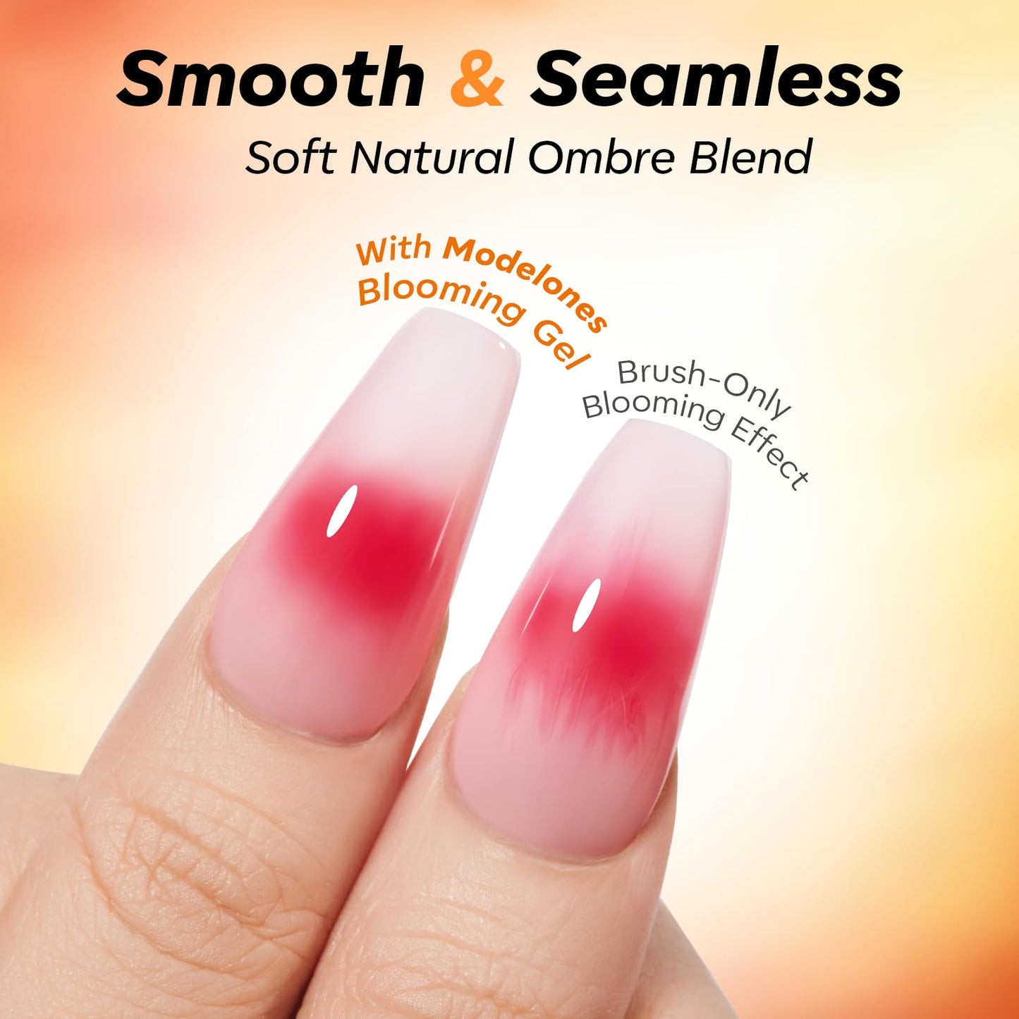 modelones Gel Top Coat & Blooming Set – 15ml, 3-Piece Nail Art Kit