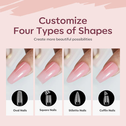 Modelones Poly Extension Gel Nail Kit — 6 Colors + 8W Lamp | Beginner DIY at Home