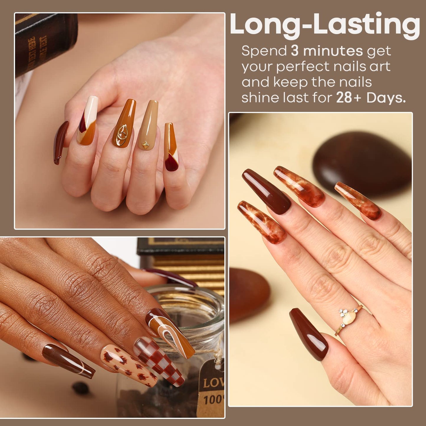 Modelones Gel Nail Polish Set – 6-Color Autumn & Winter Neutral Gel Polishes | Soak-Off