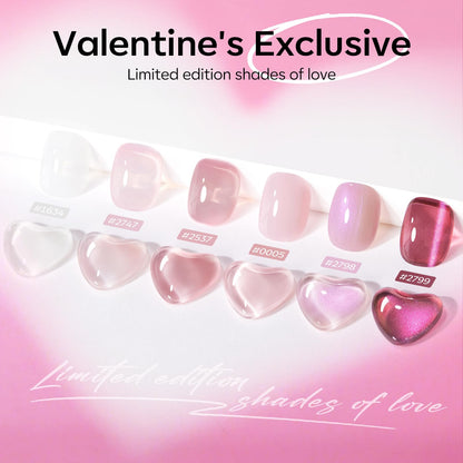 Modelones Gel Nail Polish Set – 6 Pastel Colors, Cat Eye & Pearl Glitter, Gift Kit