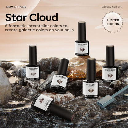 Modelones Gel Nail Polish Set – 6 Cat Eye, Glitter & Nude Gels with Magnet