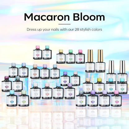 Modelones 32 PCS Spring Gel Nail Polish Set – 28 Pastel Colors + 4 Top/Base Coats (No Wipe, Glitter, Glossy, Matte) | LED Soak-Off Kit