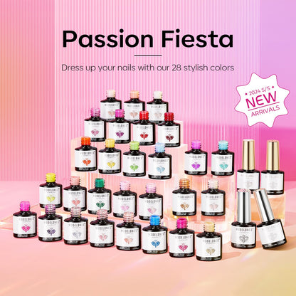Modelones 32-Piece Gel Nail Polish Set — 28 Colors, No-Wipe Base Coat, Glitter & Matte/Glossy Top Coats, Soak-Off LED Kit