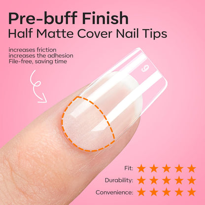 Modelones Short Square Gel Nail Tips Kit | 9-in-1 Nail Glue Gel, 216 Tips, Portable UV/LED Lamp