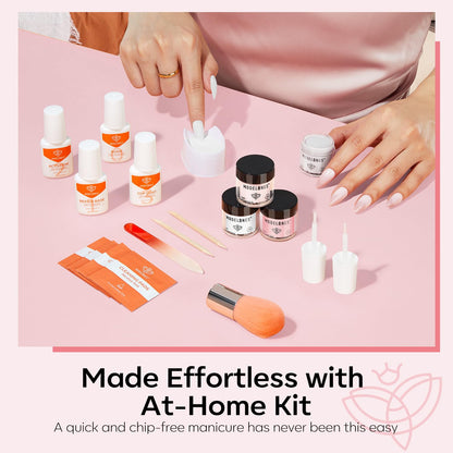 Modelones Dip Powder Nail Kit – 4 Colors + Liquid Set, No Lamp Needed, DIY French Manicure