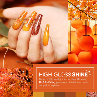 Modelones 20 Colors Gel Nail Polish Kit – Fall/Winter Set with Glitter, Glossy & Matte Top Coats, No-Wipe Base, DIY Manicure at Home