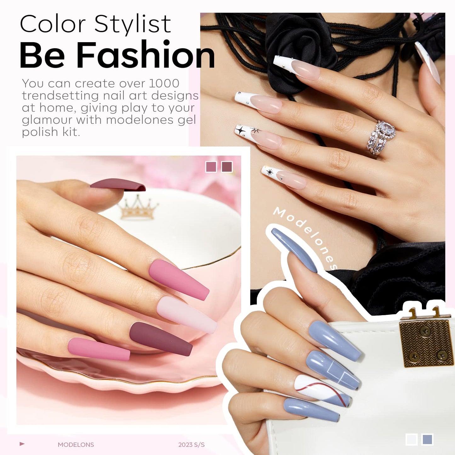 Modelones 20PCS Gel Nail Polish Kit with UV/LED Lamp – 6 Colors Starter DIY Manicure Set