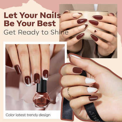 modelones Nail Polish Set – 6 Nude Tones, Quick-Dry Mini Polishes for Home Manicure