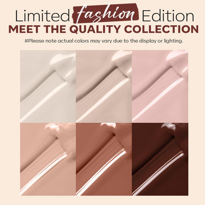 modelones Nail Polish Set – 6 Nude Tones, Quick-Dry Mini Polishes for Home Manicure