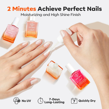 Modelones Nail Strengthener Kit – 4 Colorful 7.5ml Polishes for Damaged Nails | Safe 5-Free Formula