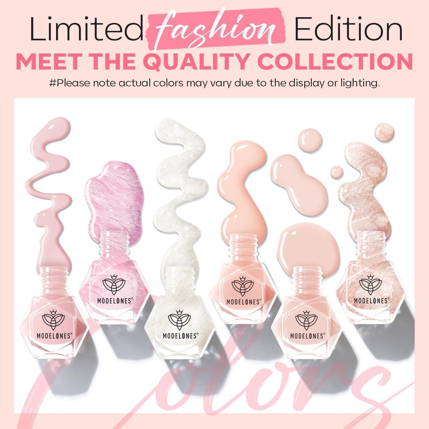 Modelones Nail Polish Set — 6 Neutral Nude Pink Shades, Quick Dry & Long-Lasting