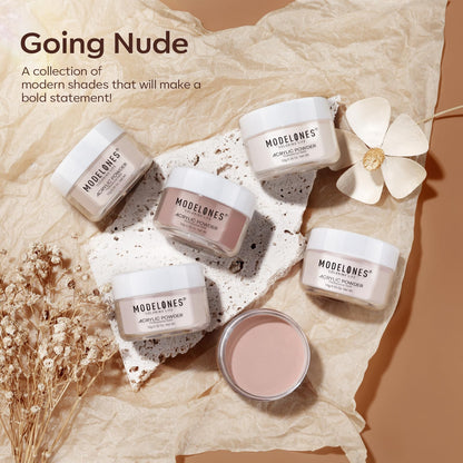 Modelones Nude Acrylic Powder Kit – 6 Colors, No Lamp Needed | Salon-Quality Nude Nails