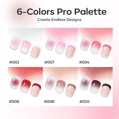 Modelones Pat Painting Gel Nail Polish – 6 Pigmented Colors for Ombre, Gradient, Blush Bloom and French Tips