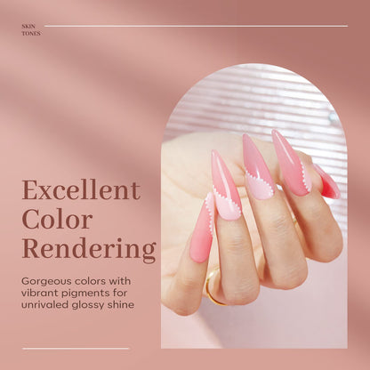 Modelones Poly Nail Gel Set — 6 Colors Nude Pink Brown for DIY Home Manicures