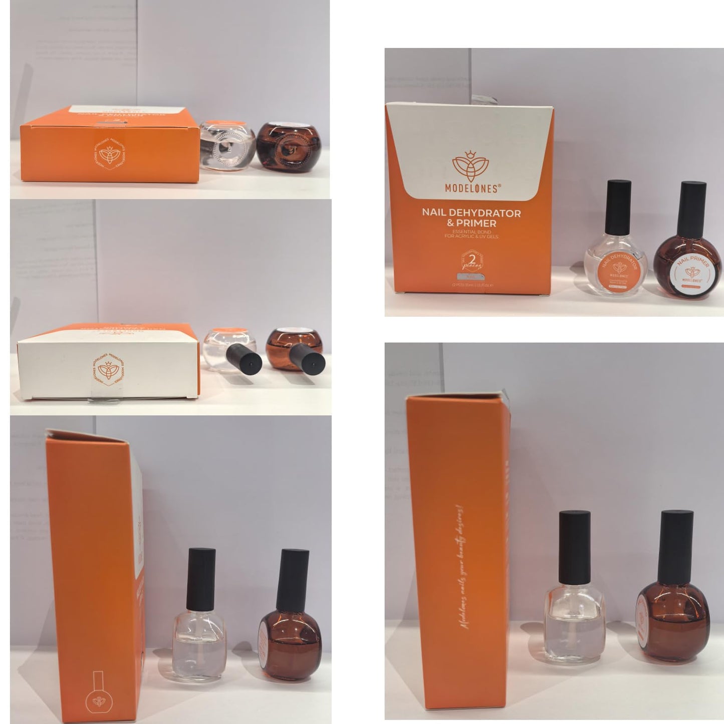 modelones 30 ml nail dehydrator and primer – acid free, hema-free prep kit for long-lasting gel & acrylic