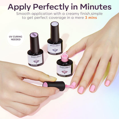 Modelones 32-Piece Gel Nail Polish Set — 28 Colors, No-Wipe Base Coat, Glitter & Matte/Glossy Top Coats, Soak-Off LED Kit