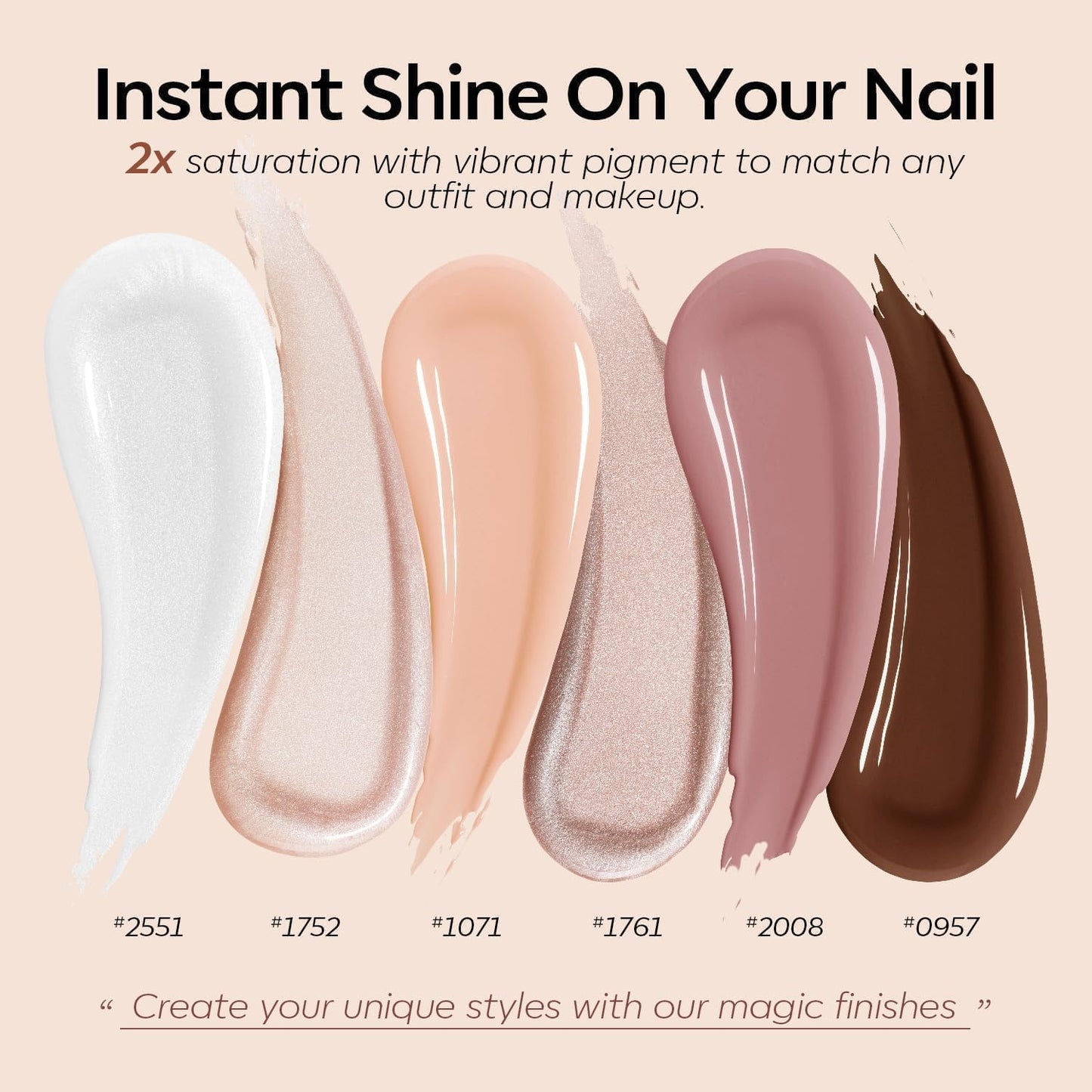 Modelones Hema Free Gel Nail Polish Set — 6 Nude Shades for All Skin Tones