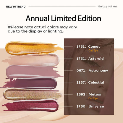 Modelones Gel Nail Polish Set – 6 Cat Eye, Glitter & Nude Gels with Magnet