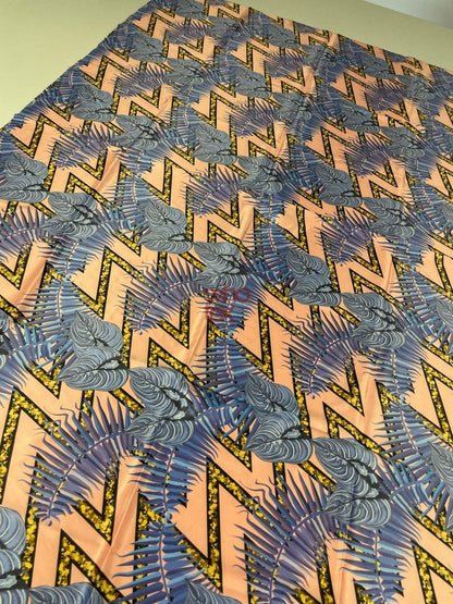 Modern Geometric and Tropical Leaf Print Fabric by Metre