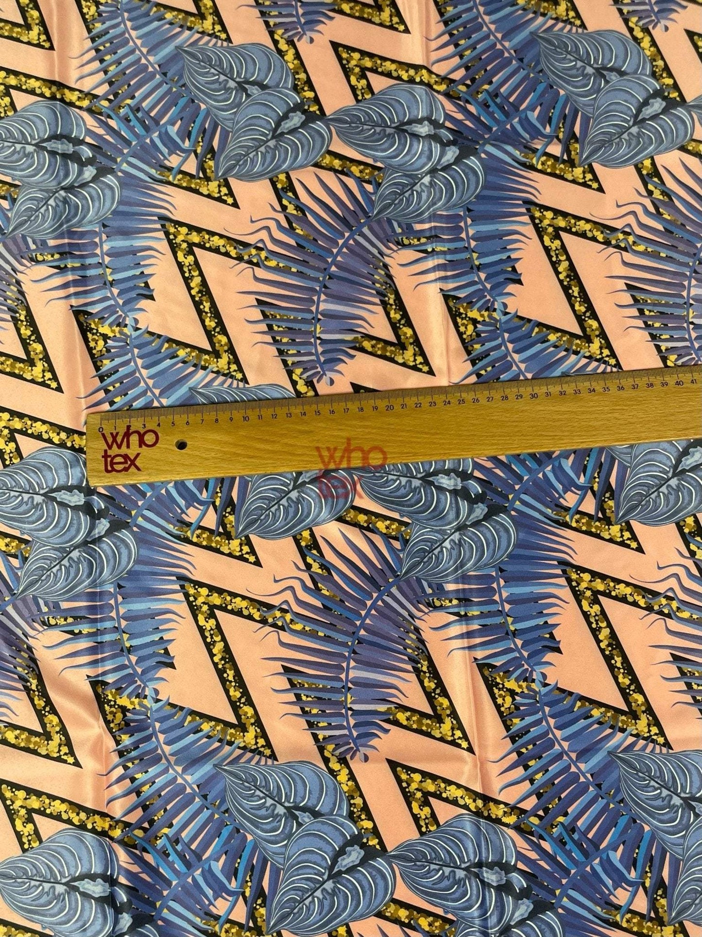Modern Geometric and Tropical Leaf Print Fabric by Metre