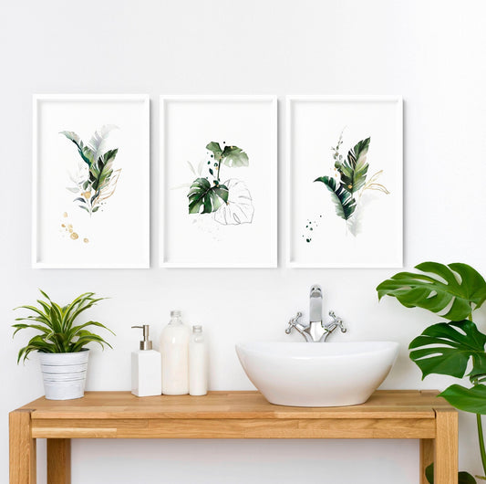 pictures for bathrooms wall - set of 3 wall art