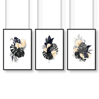 Tropical wall mural | set of 3 wall art prints