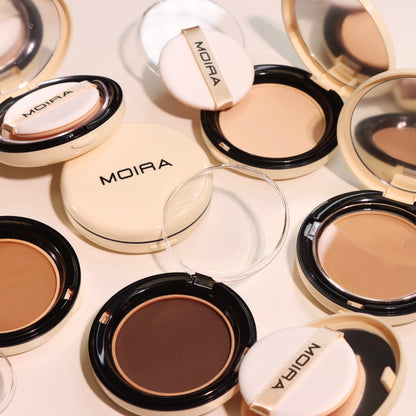 Moira Complete Wear Powder Foundation 125N – Buildable Medium to Full Coverage, Natural Matte Finish