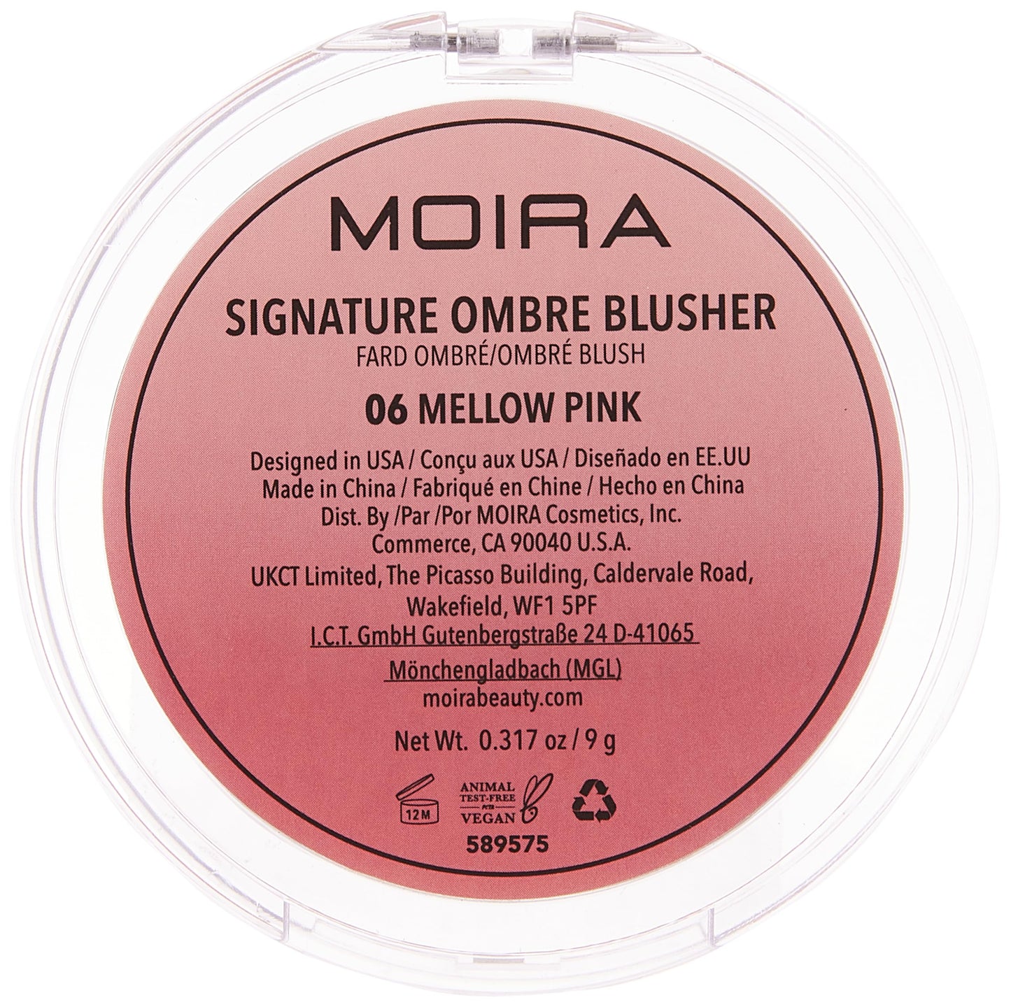 Moira Signature Ombre Blush 006 Mellow Pink – Silky, Buildable Color (Cruelty-Free, Vegan)