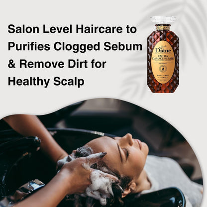 Moist Diane Repair Shampoo for Damaged & Color-Treated Hair | Keratin, Argan Oil & Mango Oil | Silicone & Sulfate Free | 15.2 Fl Oz