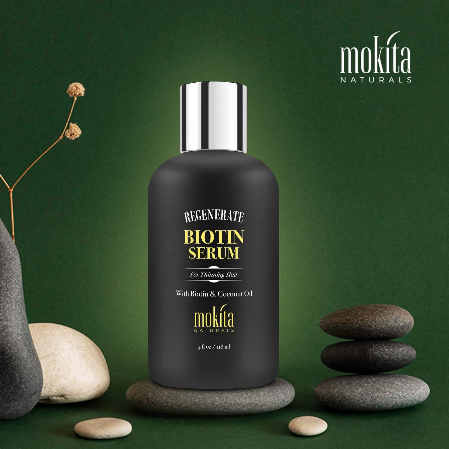 Mokita Naturals Hair Growth Serum – Paraben-Free Biotin Formula for All Hair Types | 4oz