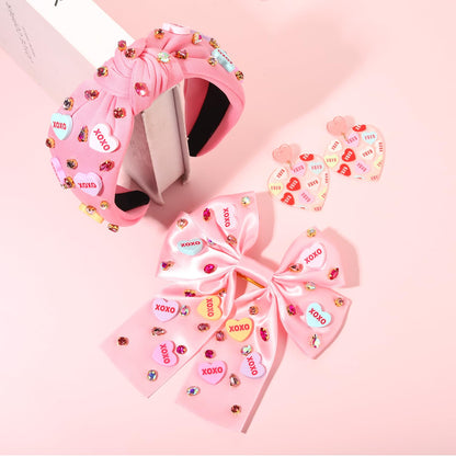 mokkia Valentine’s Day Headbands & Hair Accessories – LOVE XO HUG ME Conversation Heart Jewelry