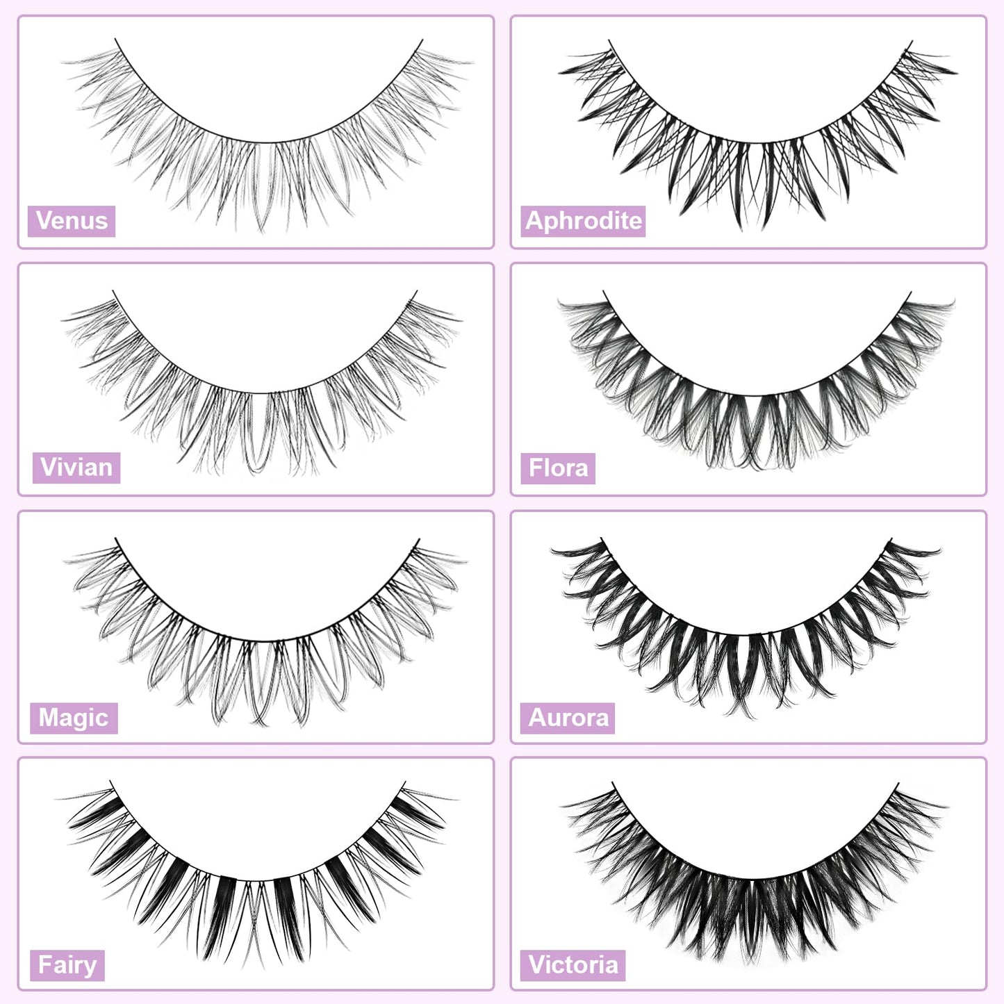 Molly Magic Victoria Lash Clusters Kit – Wispy D-Curl DIY Lashes with Bond & Seal