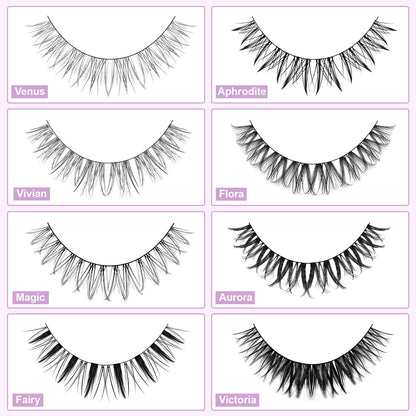 Molly Magic Victoria Lash Clusters Kit – Wispy D-Curl DIY Lashes with Bond & Seal