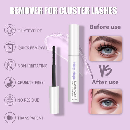 Molly Magic Venus Lash Clusters – Wispy 8–18mm D-Curl DIY Lashes with Invisible 0.03mm Band