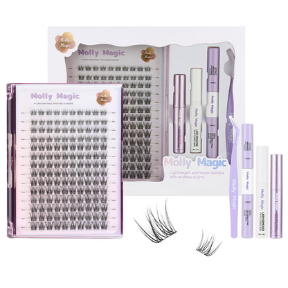 Molly Magic Venus Lash Clusters – Wispy 8–18mm D-Curl DIY Lashes with Invisible 0.03mm Band