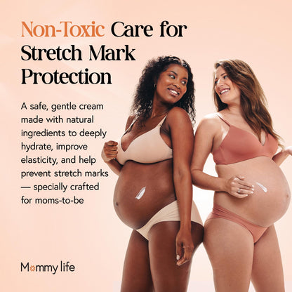 MOMMY LIFE Preggie Paste Belly Butter – Non-Toxic Stretch Mark Cream for Pregnancy & Postpartum | 3.7oz