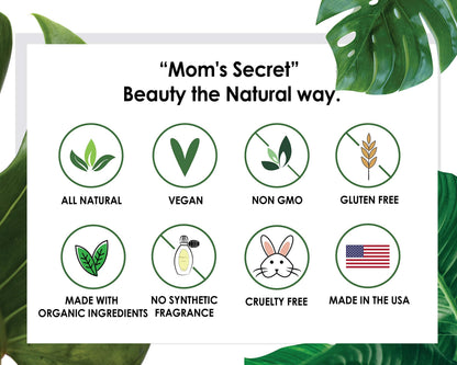 Mom's Secret 100% Natural Liquid Foundation – Almond | Aloe-Based, Vegan, SPF, Gluten Free, Cruelty Free, Made in USA