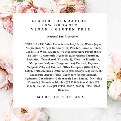 Mom's Secret 100% Natural Liquid Foundation – Almond | Aloe-Based, Vegan, SPF, Gluten Free, Cruelty Free, Made in USA