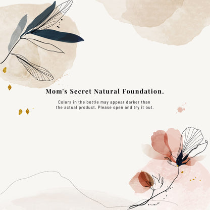 Mom's Secret 100% Natural Liquid Foundation – Almond | Aloe-Based, Vegan, SPF, Gluten Free, Cruelty Free, Made in USA