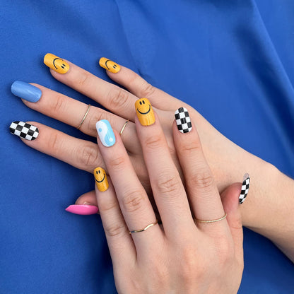 MOMSON Semi Cured Gel Nail Strips – Rainbow Unicorn Design | At-Home Salon-Quality Manicure