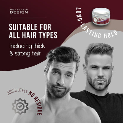 Mon Platin Professional Hair Styling Wax – Jojoba Crystal High Sheen, Strong Hold, Grapefruit Scent (250 ml)