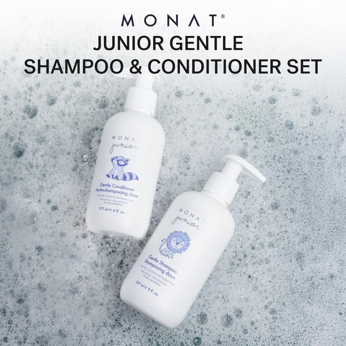 MONAT Junior Gentle Shampoo & Conditioner Set – Tear-Free, All-Natural, Sulfate- & Paraben-Free Kids Hair Care (414 ml)