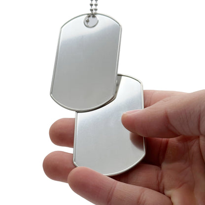 MONSTER Size Blank Dog Tag Necklace Set