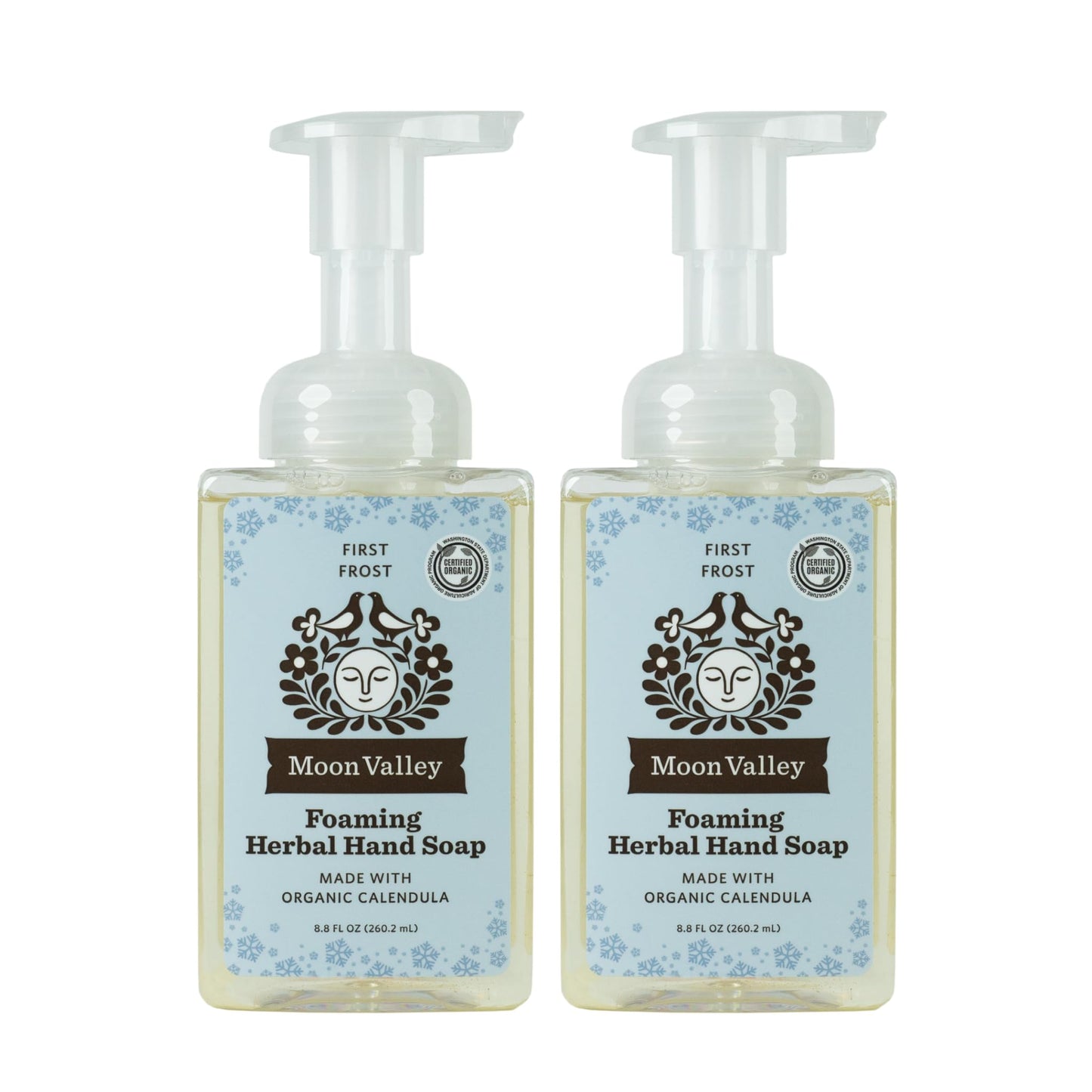 Moon Valley Organics Herbal Foaming Hand Soap – First Frost, Vegan, Recyclable Bottle (2-Pack)